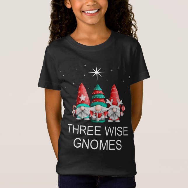 Three Wise Men Christmas Gnomes T-Shirt (Front)