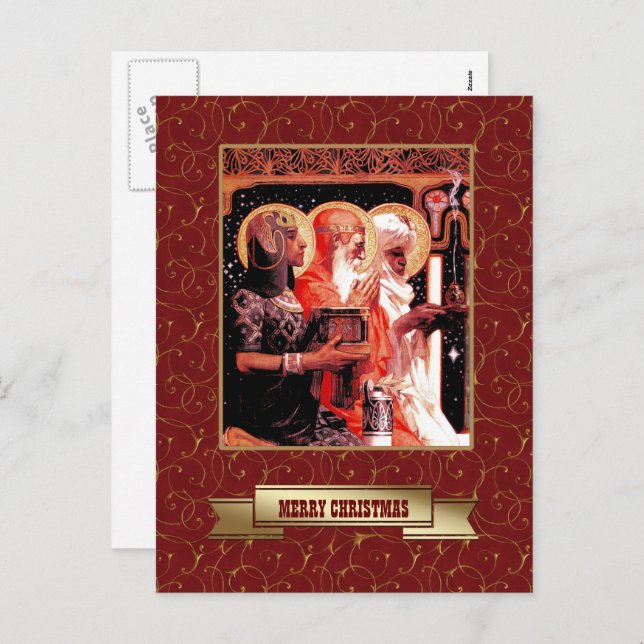 Three Wise Men. Christmas  Holiday Postcard (Front/Back)