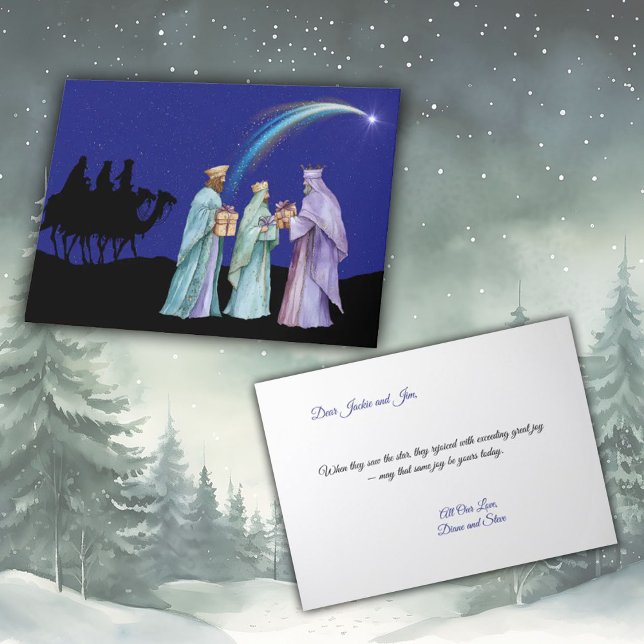 Three Wise Men Dressed In Colorful Robes Holiday Card (Creator Uploaded)