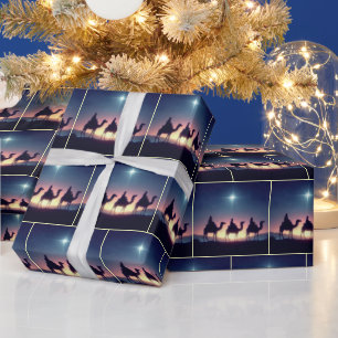 Three Wise Men Following a Star Wrapping Paper