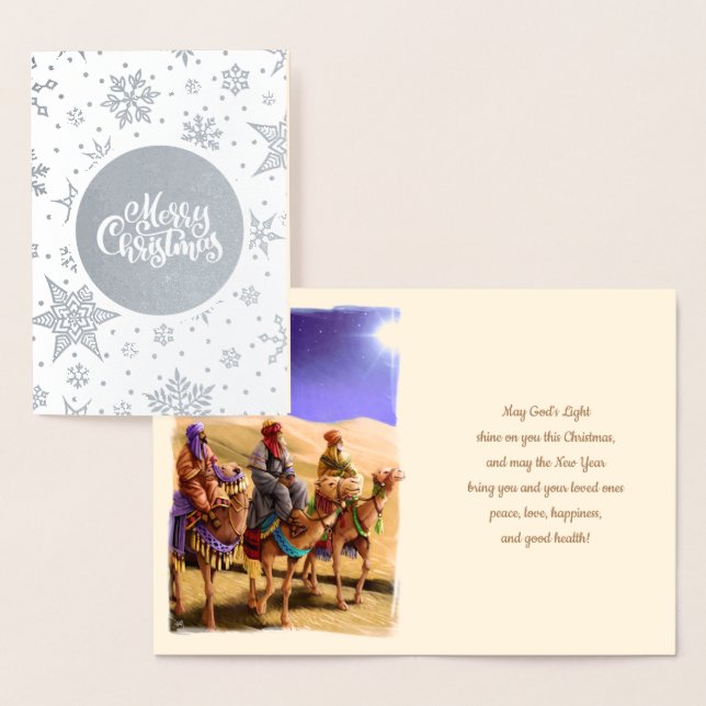 Three Wise Men Luxury Real Foil Christmas Cards (Display)