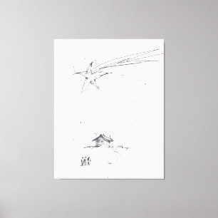 Three Wise Men – Minimalist Nativity Sketch Canvas Print