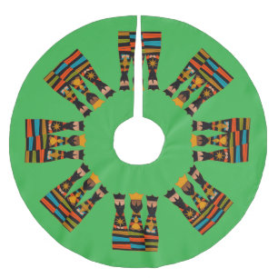 Three Wise Men Modern Mid-Century Brushed Polyester Tree Skirt