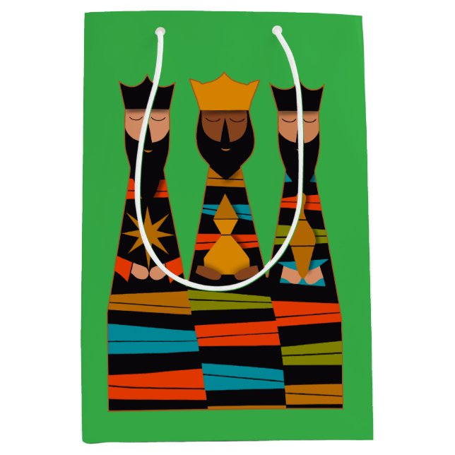 Three Wise Men Modern Mid-Century Medium Gift Bag (Front)