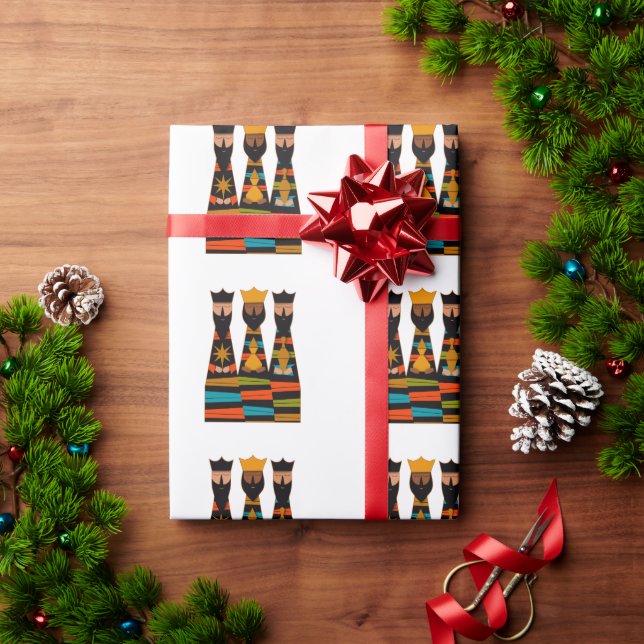 Three Wise Men Modern Mid-Century Wrapping Paper (Holiday Gift)