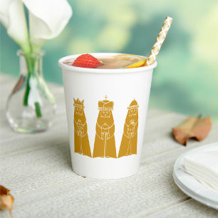 Three Wise Men Modern Nativity Kings Paper Cups