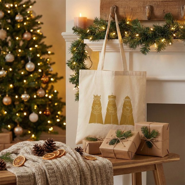 Three Wise Men Modern Nativity Kings Tote Bag (Creator Uploaded)