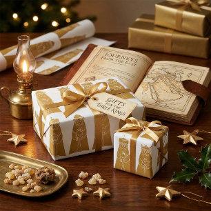 Three Wise Men Modern Nativity Kings Wrapping Paper