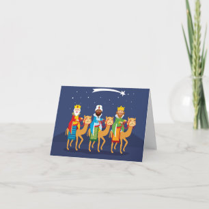 Three Wise Men On Camel Holiday Card