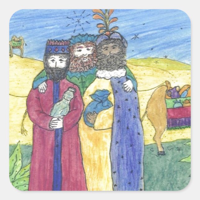 Three wise men square sticker (Front)