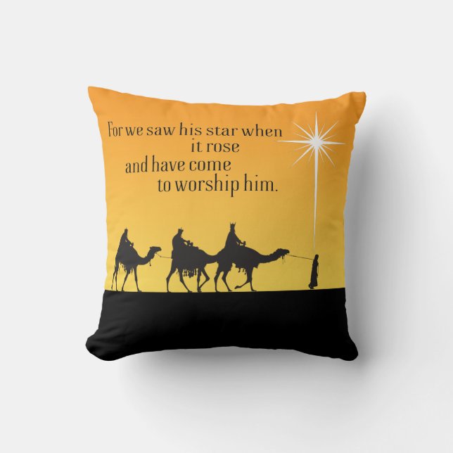 Three Wise Men Star of Bethlehem Christmas Accent  Cushion (Front)