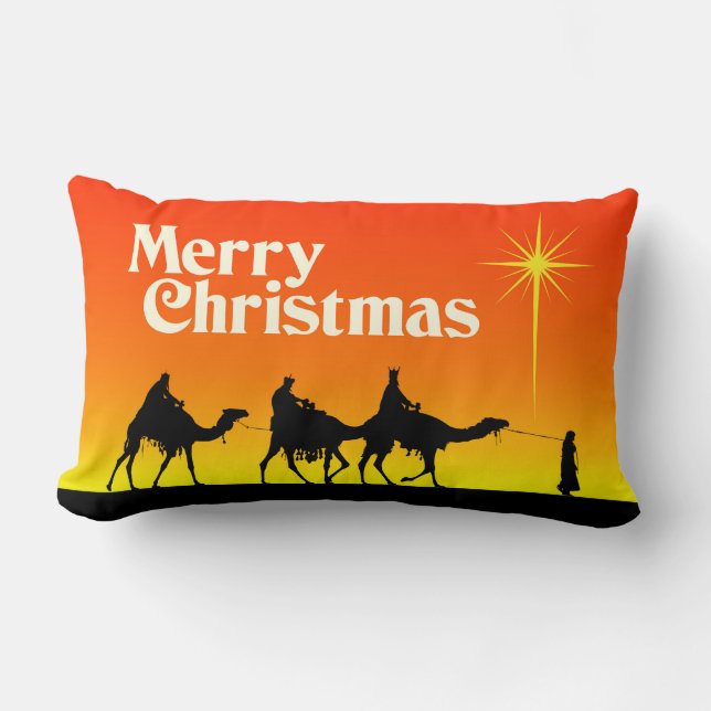 Three Wise Men Star of Bethlehem Christmas Accent  Lumbar Cushion (Front)