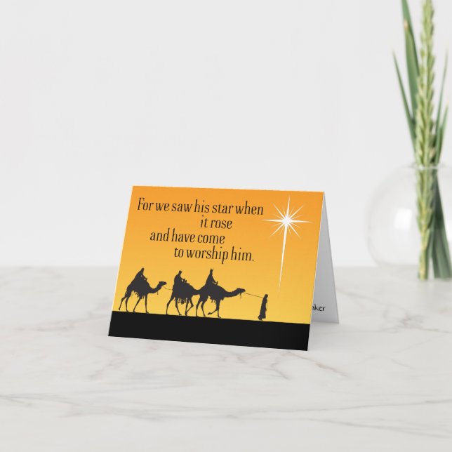Three Wise Men Star of Bethlehem Christmas Holiday Card (Front)