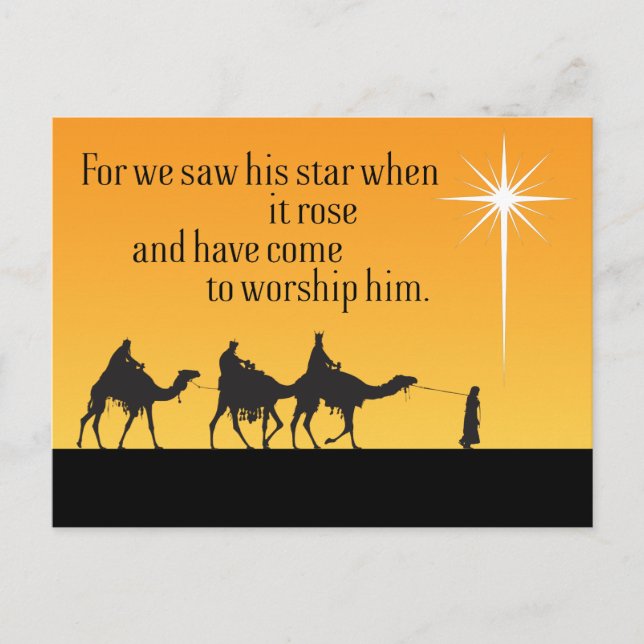Three Wise Men Star of Bethlehem Christmas Postcar Postcard (Front)