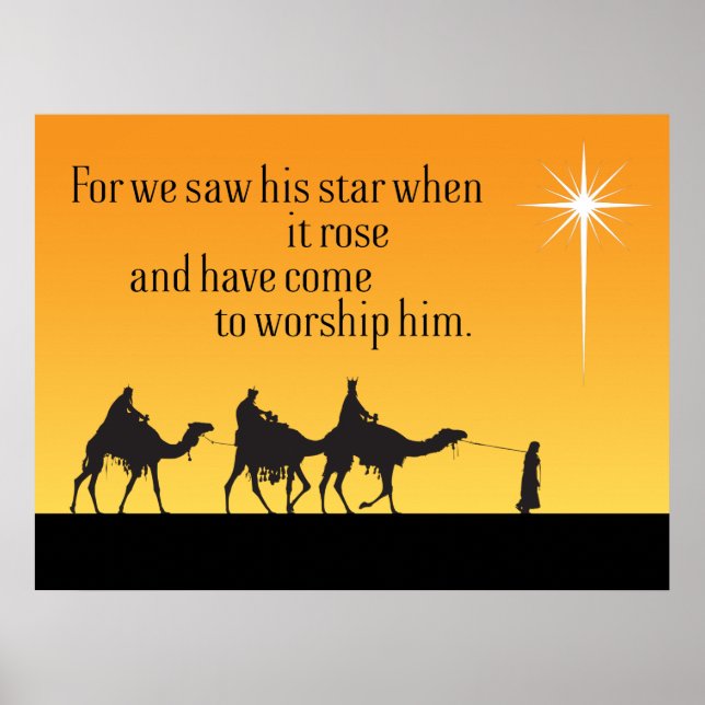 Three Wise Men Star of Bethlehem Christmas Poster (Front)