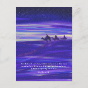 Three Wise Men Watercolor Bible Quote Holiday Postcard