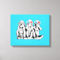 Three Wise Monkeys 3D Specs Pop Art Print