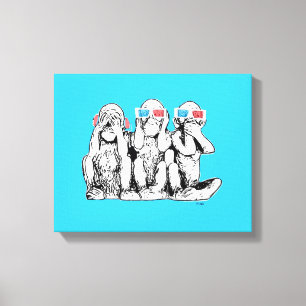 Three Wise Monkeys 3D Specs Pop Art Print