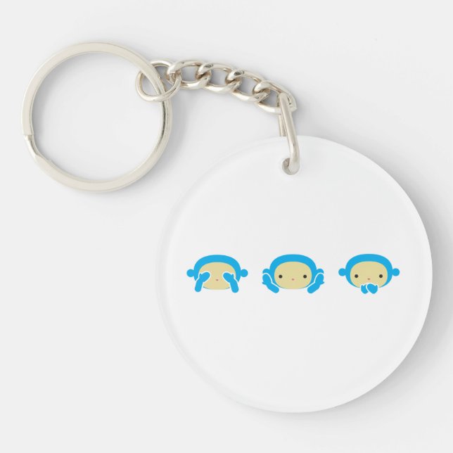 Three Wise Monkeys Acrylic Keychain (Front)