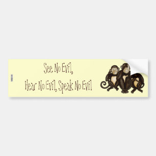 Three Wise Monkeys Bumper Sticker