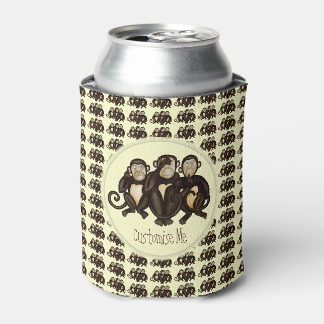 Three Wise Monkeys Can Cooler (Can Front)