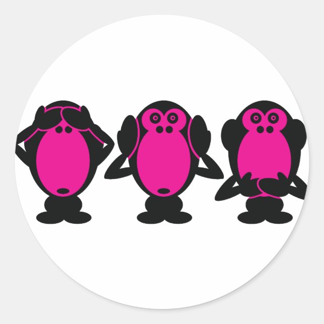 Three Wise Monkeys Classic Round Sticker (Front)