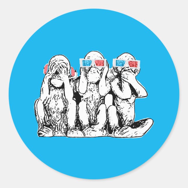 Three Wise Monkeys Classic Sticker (Front)