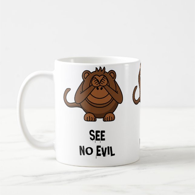 Three Wise Monkeys Coffee Mug (Left)