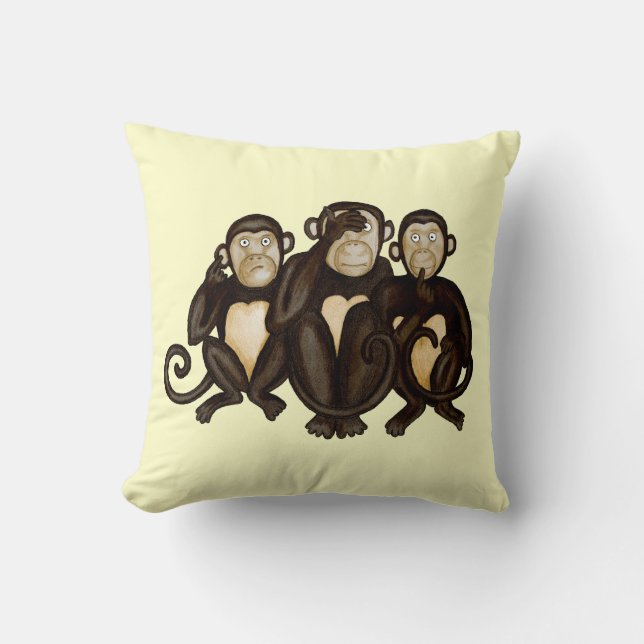 Three Wise Monkeys Cushion (Front)