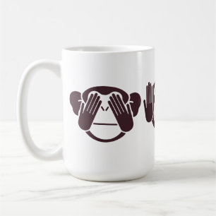 Three Wise Monkeys Design Coffee Mug
