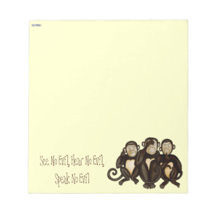 Three Wise Monkeys Notepad