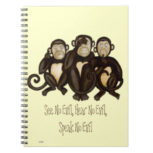 Three Wise Monkeys Spiral Notebook