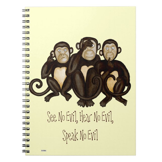 Three Wise Monkeys Spiral Notebook (Front)