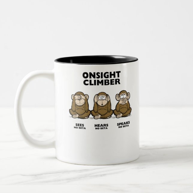 Three Wise Monkeys Two-Tone Coffee Mug (Left)