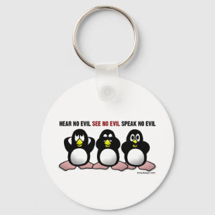Three Wise Penguins Key Ring