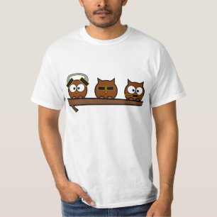 Three Wise Quirky Owls T-Shirt
