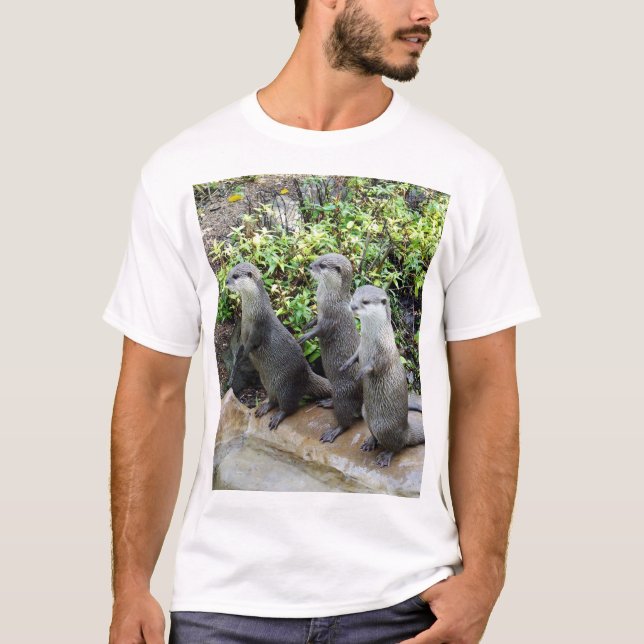 Three Wise Standing Otters, T-Shirt (Front)