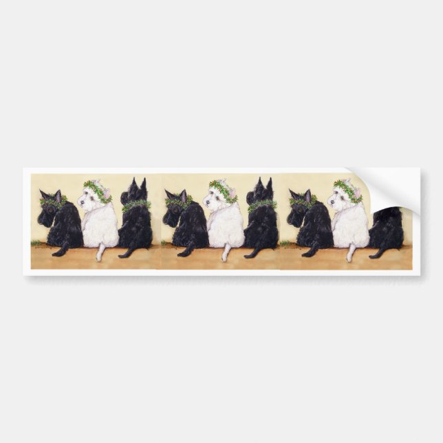 Three Wise Terriers Bumper Sticker (Front)