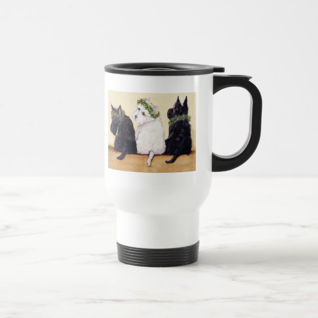 Three Wise Terriers Travel Mug (Right)