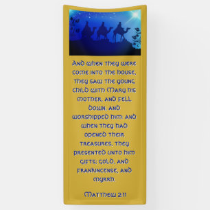 Three Wisemen Blue Star Christmas Church Banner