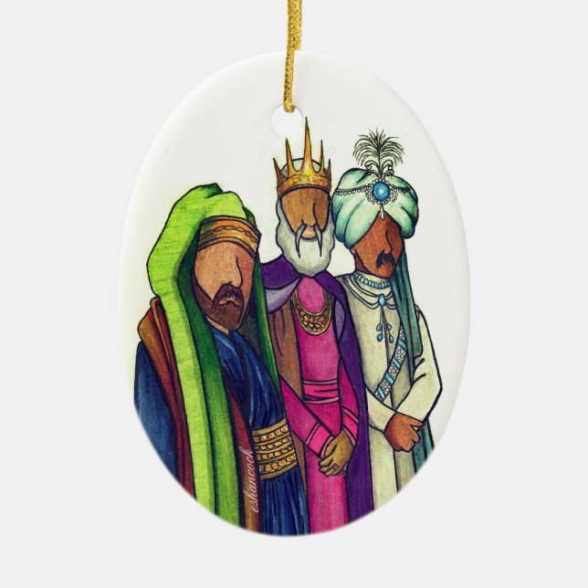 Three Wisemen Ceramic Tree Decoration (Front)
