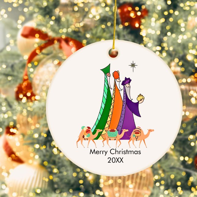 Three Wisemen Star Merry Christmas  Ceramic Tree Decoration (Creator Uploaded)