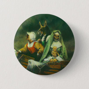 Three Witches Design 6 Cm Round Badge