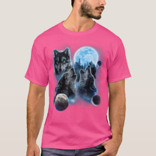 Three Wolf Howling And Moon T-Shirt