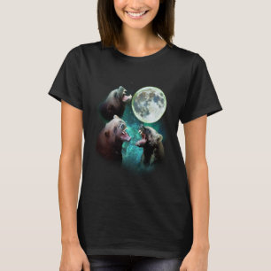Three Wolverines Howl at Moon 3 Wolfs Funny Parody T-Shirt