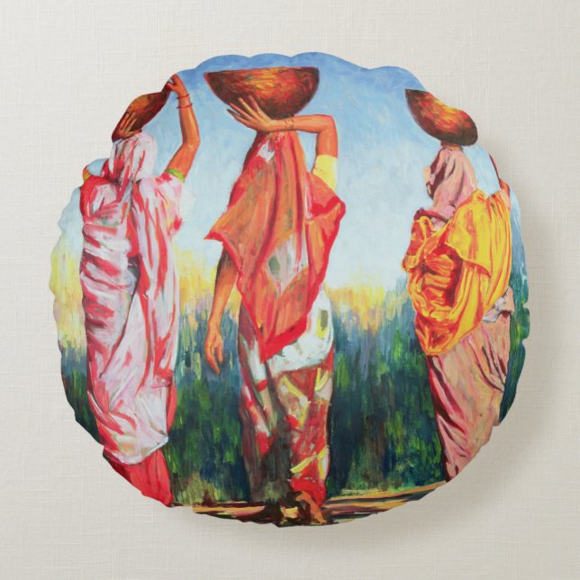 Three Women 1993 Round Cushion (Front)