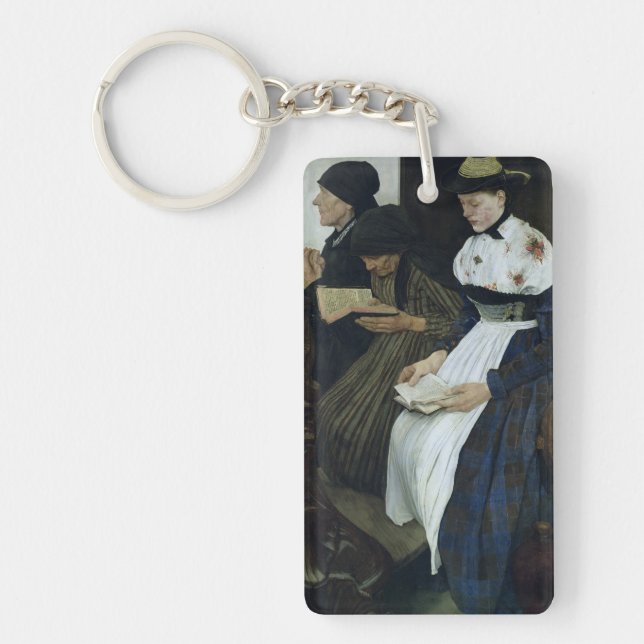 Three Women in Church, 1882 Key Ring (Front)