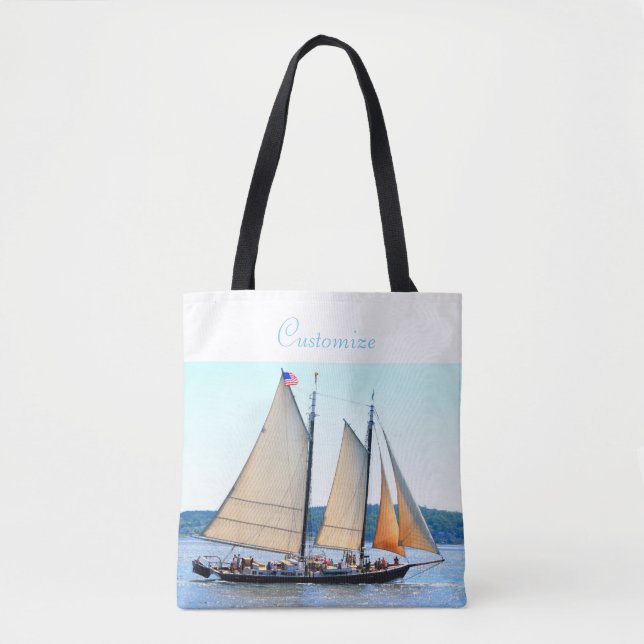three wooden schooners sailing tote bag (Front)