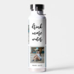 Three Words Collage EDITABLE COLOR Water Bottle<br><div class="desc">Visit our shop at www.berryberrysweet.com for stylish and modern stationery and personalised gifts.</div>