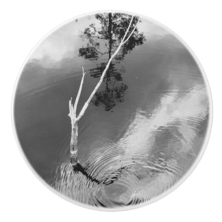 Three Worlds Water Swirl Reflection Ceramic Knob